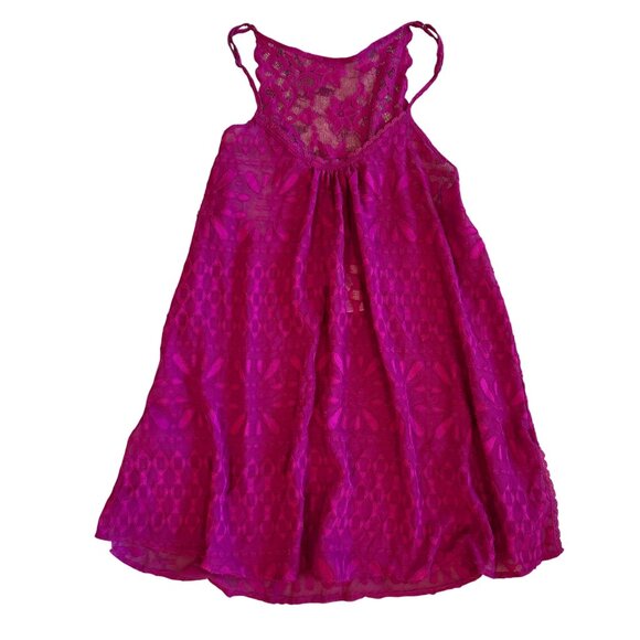 In Bloom Pink Nightie S Lace Sleeveless Floral Design Racerback Detail - Picture 1 of 9